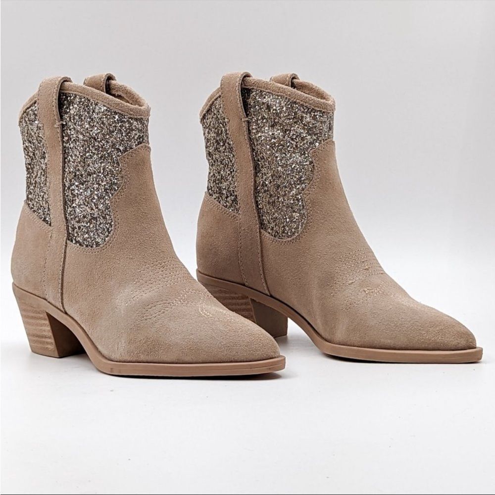 NEW Dolce Vita Sonya Glitter Suede Cowboy Boots